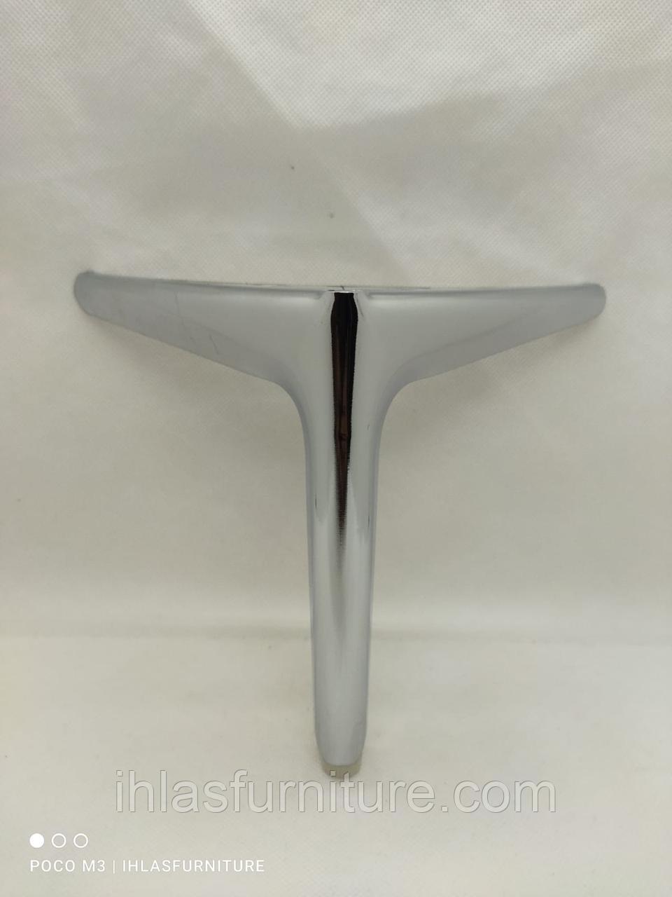 Ножка стальная прямая 15 см цвет хром, фото 1