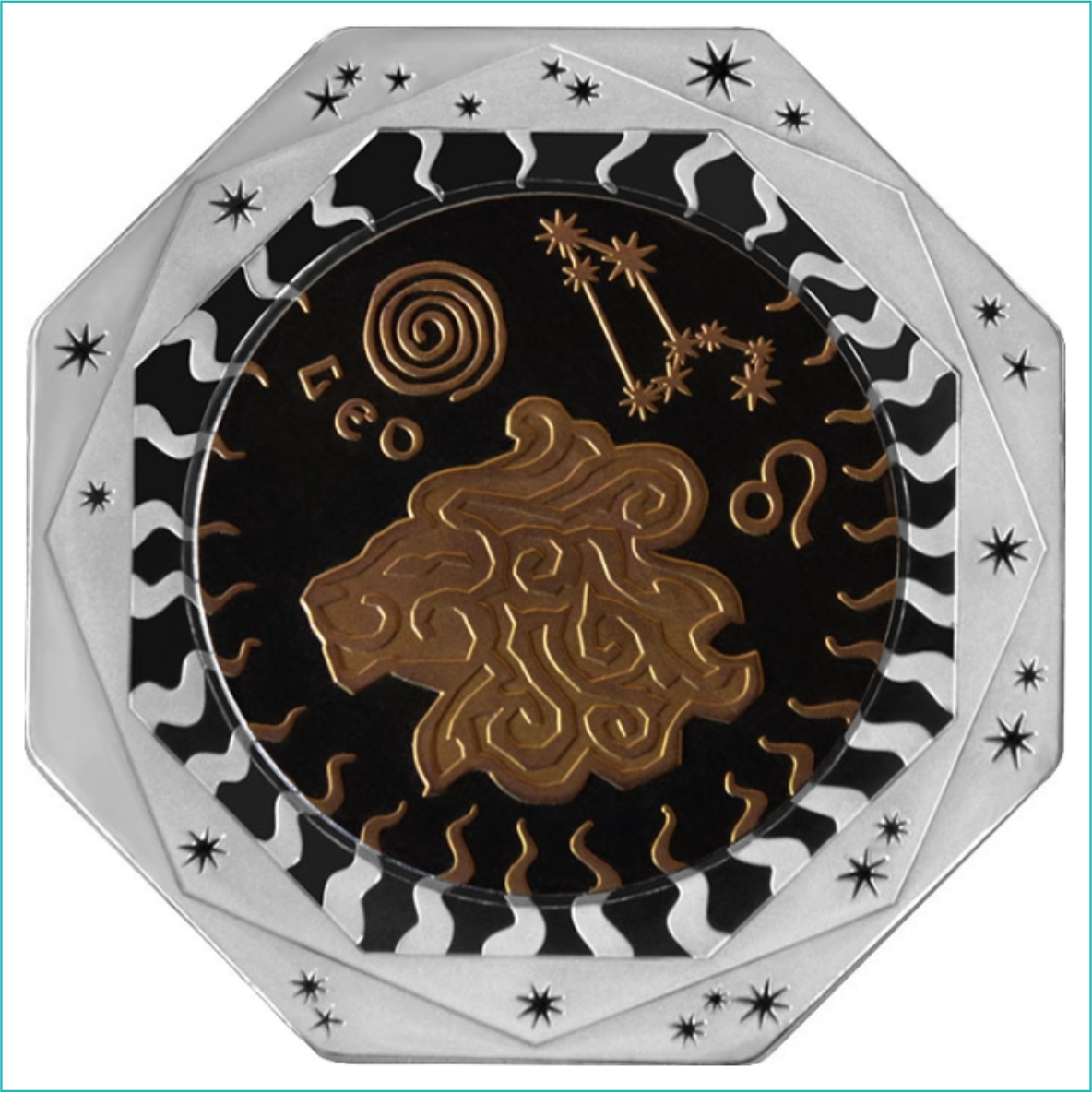 Монета "Знак зодиака - Лев" 100 тенге (Серебро 925 / Тантал) - фото 1 - id-p108918316