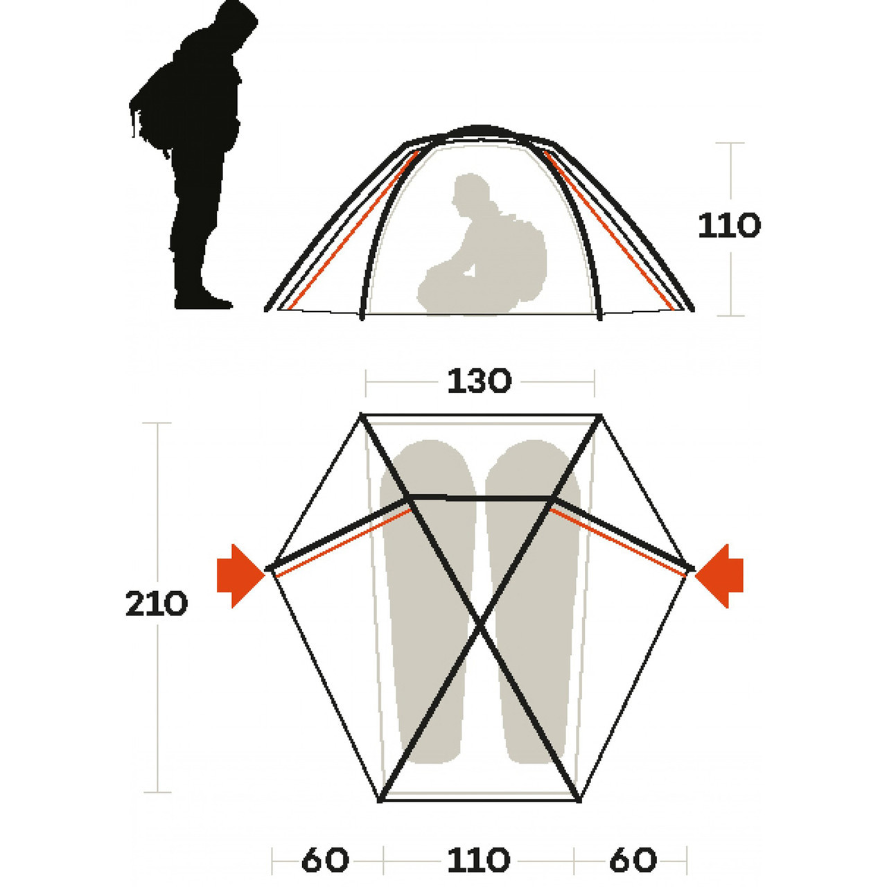 Палатка Ferrino Force 2 Light Grey (91135LIIFR) - фото 2 - id-p108931751