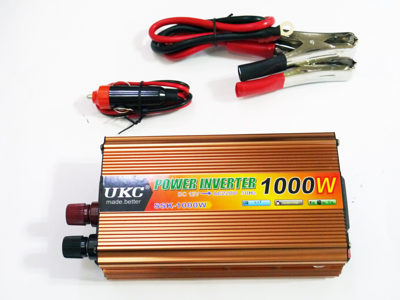Преобразователь напряжения(инвертор) UKC 12-220V UKC 1000W gold - фото 2 - id-p108932742