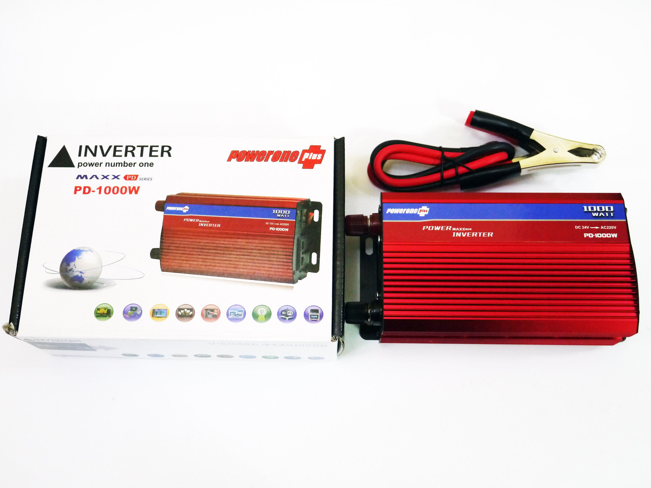 Преобразователь тока AC/DC Инвертор 1000W 24V с вольтметром - фото 7 - id-p108932745