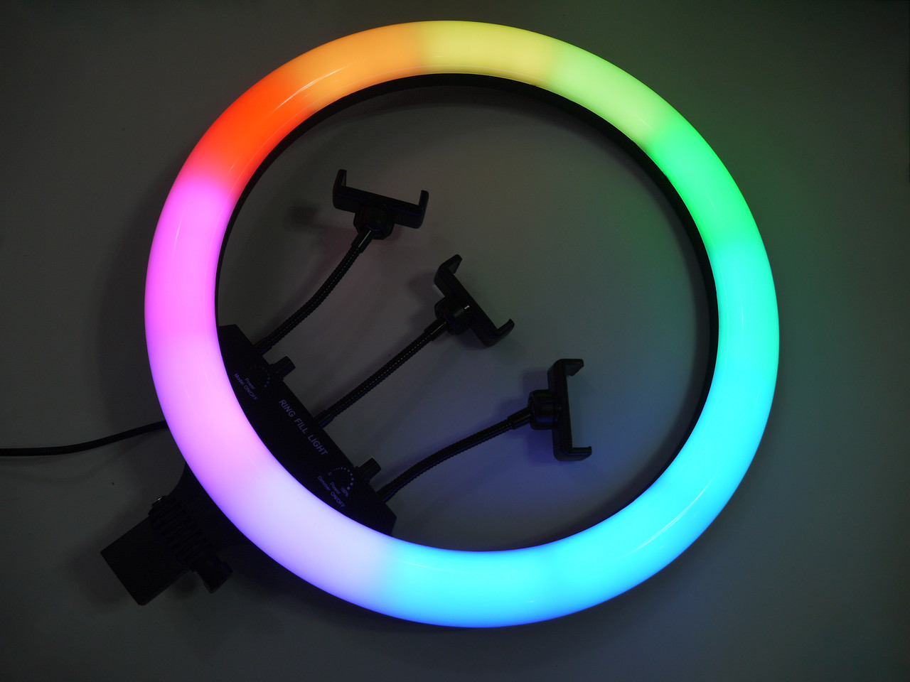 Кольцевая LED лампа RGB MJ18 45см 220V 3 крепл.тел + пульт - фото 7 - id-p108932756