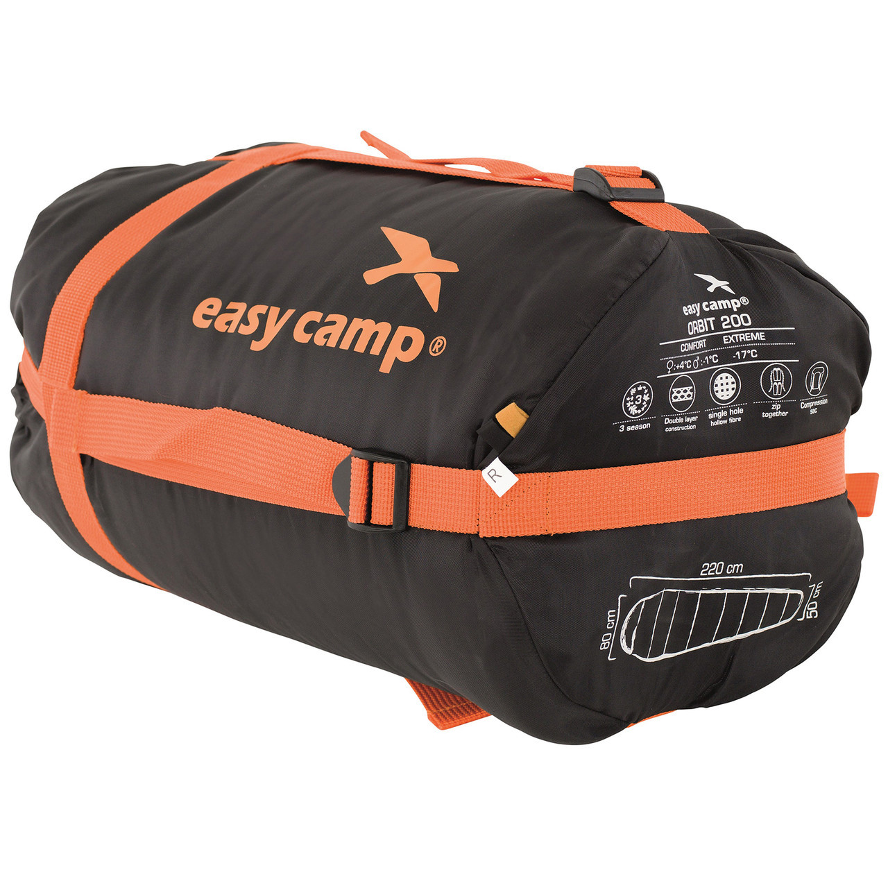 Спальный мешок Easy Camp Orbit 200/-1°C Black Left (240159) - фото 2 - id-p108929814