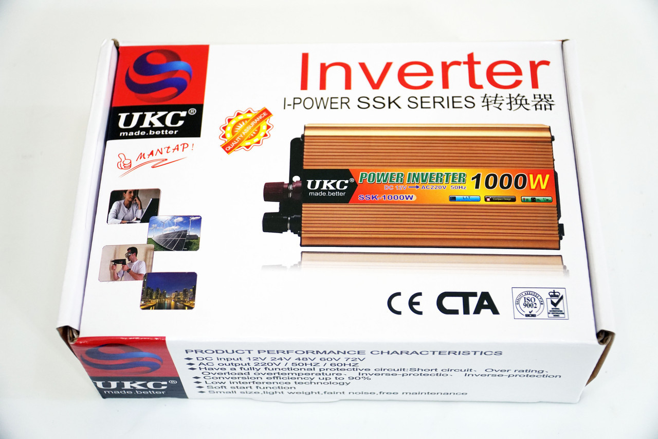 Инвертор UKC 1000W 24V Преобразователь тока AC/DC Gold - фото 6 - id-p108928878