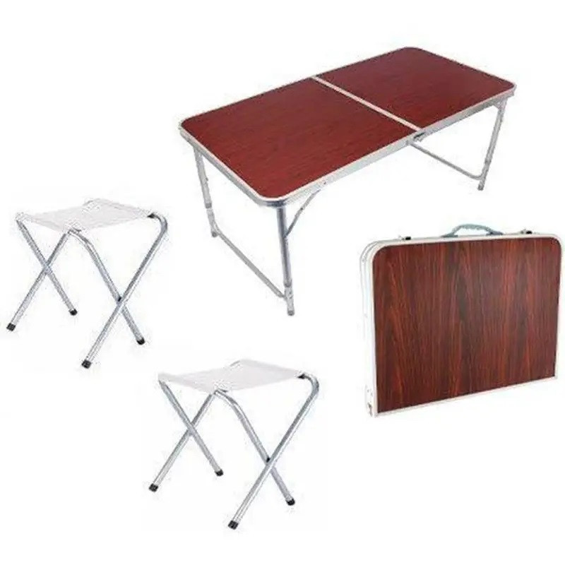 Туристический комплект стол и 4 стула алюминиевый чемодан для пикника - фото 1 - id-p108932802