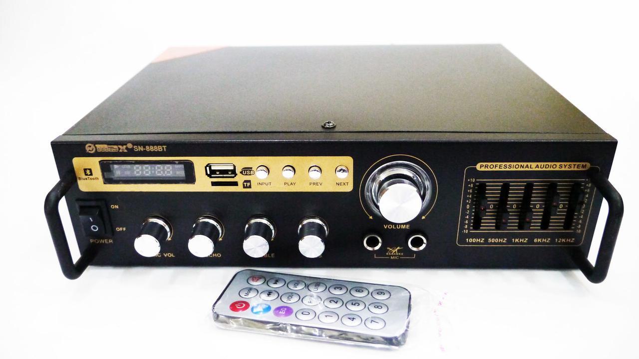 Усилитель звука для колонок Max SN-888BT Bluetooth караоке на 2 микрофона - фото 1 - id-p108928954
