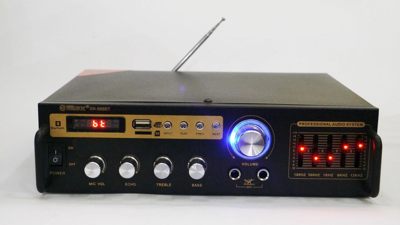 Усилитель звука для колонок Max SN-888BT Bluetooth караоке на 2 микрофона - фото 2 - id-p108928954