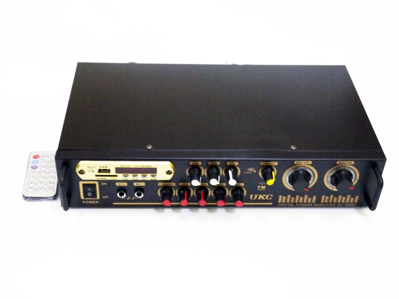 Усилитель звука UKC AV-106BT Bluetooth USB Караоке на 2 микрофона - фото 1 - id-p108928026