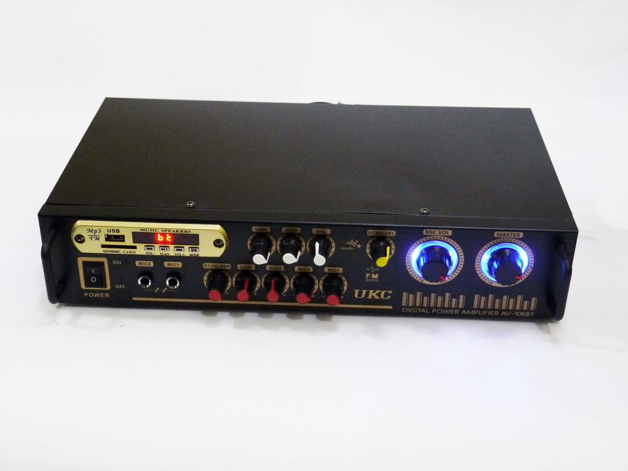 Усилитель звука UKC AV-106BT Bluetooth USB Караоке на 2 микрофона - фото 3 - id-p108928026