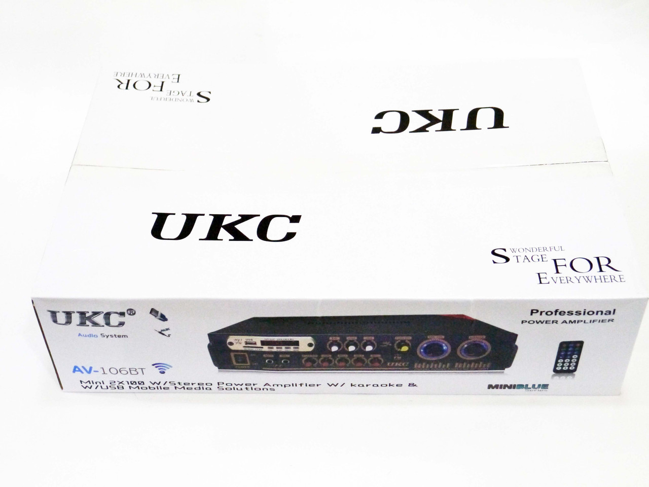 Усилитель звука UKC AV-106BT Bluetooth USB Караоке на 2 микрофона - фото 4 - id-p108928026