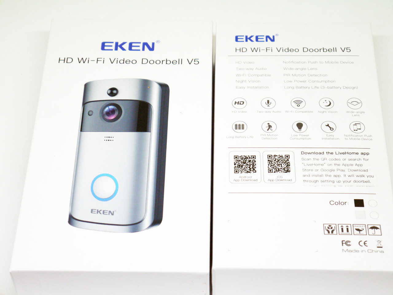 Умный дверной звонок с камерой Eken V5 Smart Doorbell Wi-Fi - фото 9 - id-p108928046