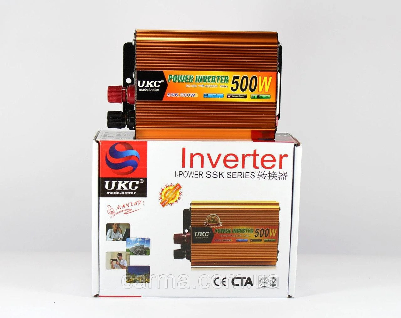 Инвертор UKC 500W 24V Преобразователь тока AC/DC Gold - фото 2 - id-p108928071