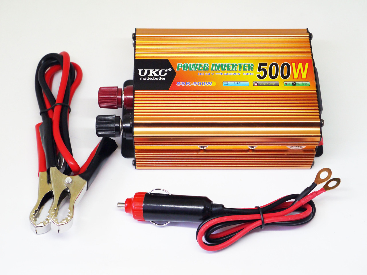 Инвертор UKC 500W 24V Преобразователь тока AC/DC Gold - фото 7 - id-p108928071