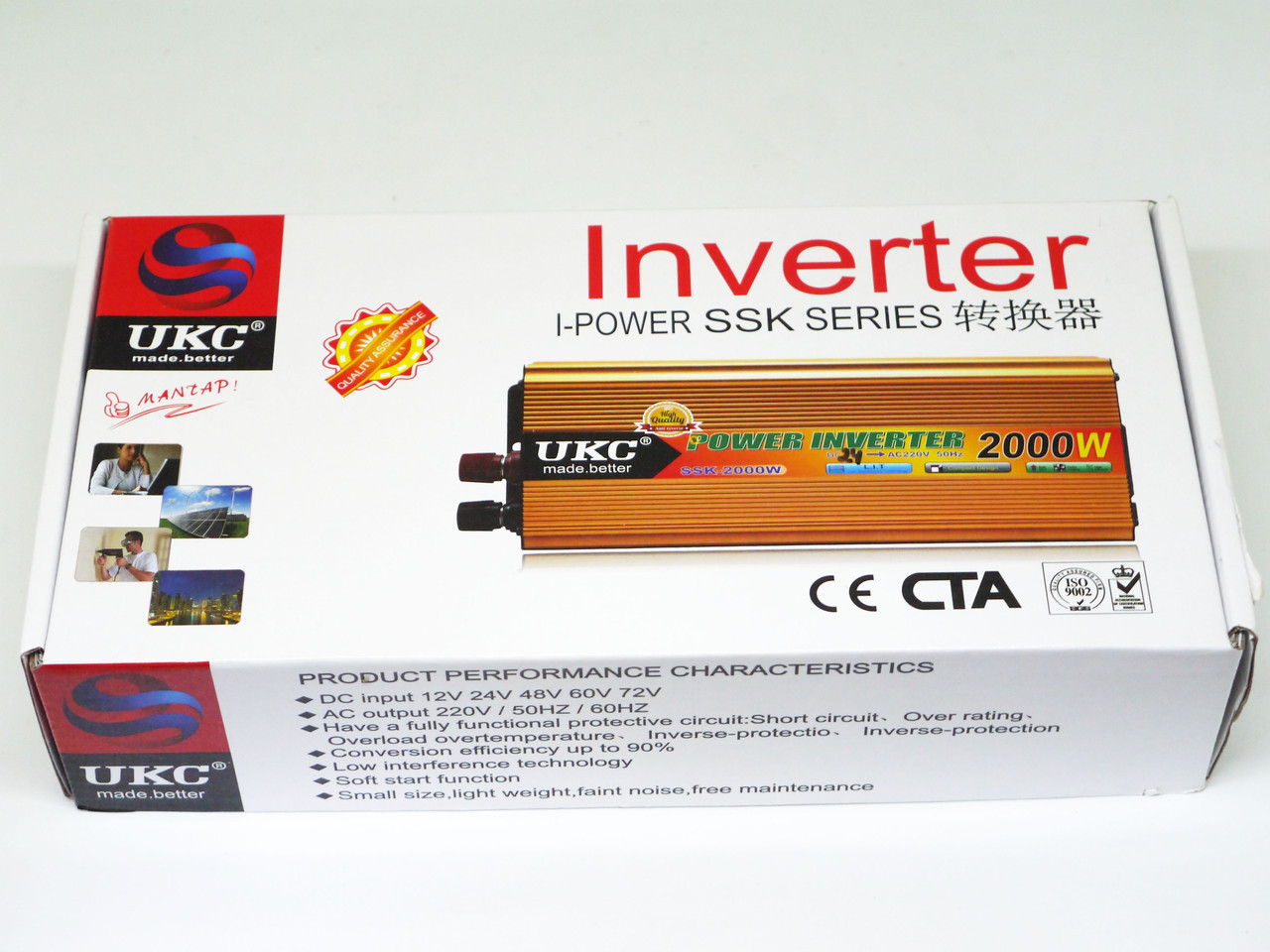 Инвертор UKC 1500W 24V Преобразователь тока AC/DC Gold - фото 5 - id-p108928072