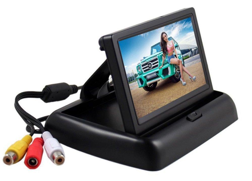 Складной ЖК-монитор для камеры заднего вида 5 дюймов цветной 2 видеовыхода - фото 1 - id-p108929064