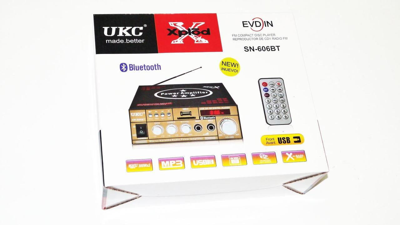 Усилитель звука UKC SN-606BT FM USB Bluetooth + Караоке - фото 5 - id-p108929131