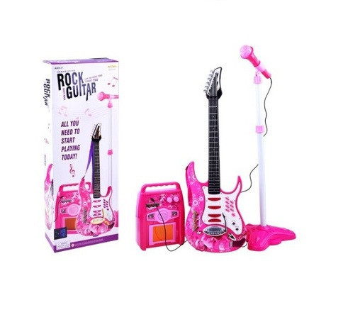 Комплект детской електро гитары + микрофон + усилитель G 4709 - фото 1 - id-p108928353