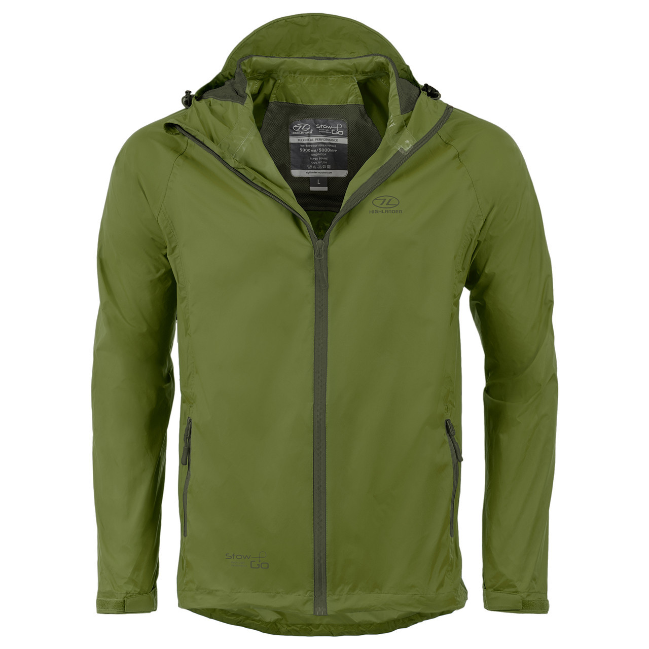 Ветровка мужская Highlander Stow & Go Pack Away Rain Jacket 6000 mm Olive M (JAC077-OG-M) - фото 5 - id-p108932199