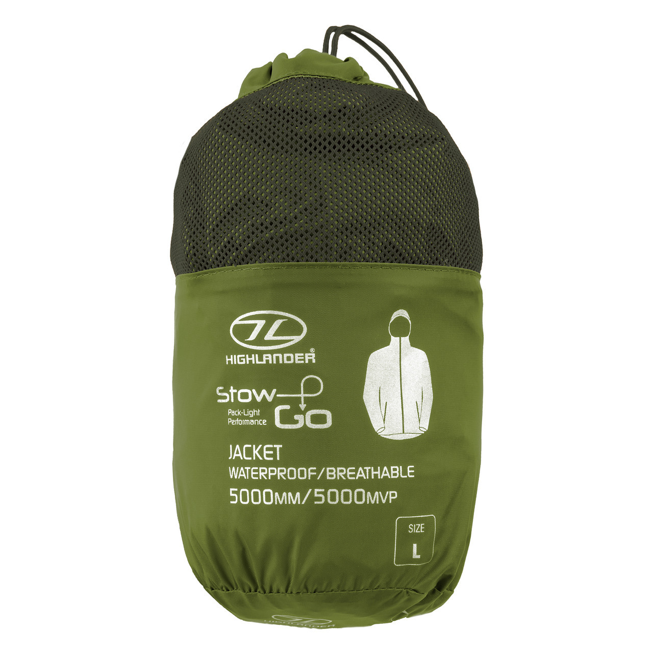 Ветровка мужская Highlander Stow & Go Pack Away Rain Jacket 6000 mm Olive M (JAC077-OG-M) - фото 6 - id-p108932199