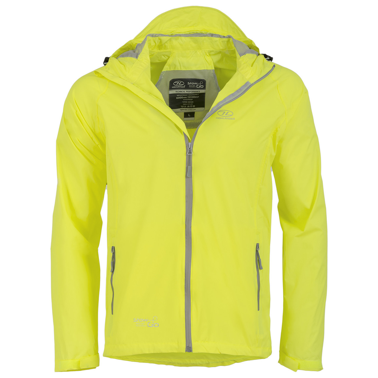 Ветровка мужская Highlander Stow & Go Pack Away Rain Jacket 6000 mm Yellow L (JAC077-YW-L) - фото 4 - id-p108932205