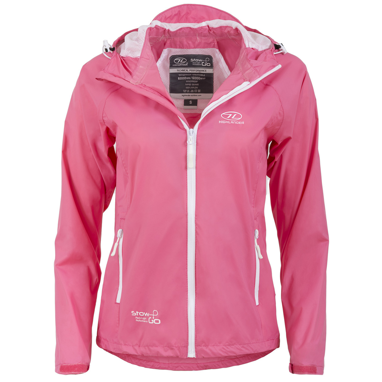 Ветровка женская Highlander Stow & Go Pack Away Rain Jacket 6000 mm Pink M (JAC077L-PK-M) - фото 2 - id-p108932211