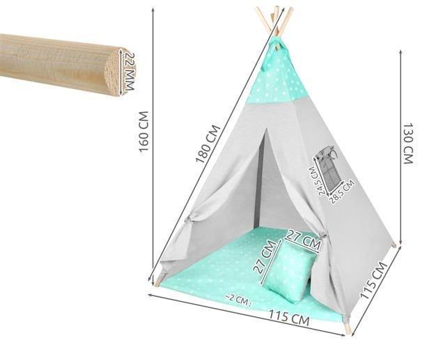 Детская игровая палатка WIGWAM 160 × 115 см мятные звезды 8704 - фото 3 - id-p108928363