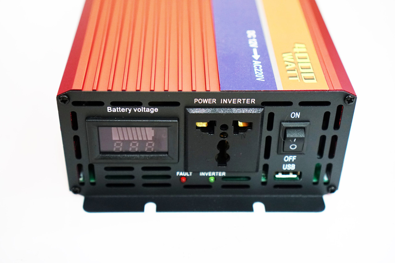 Преобразователь авто инвертор с Функцией плавного пуска 12V-220V 4000 Вт с USB - фото 3 - id-p108933229