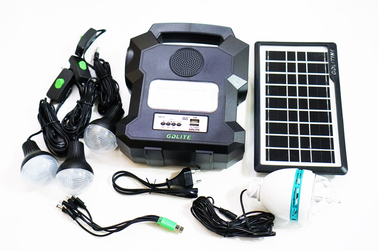 Портативная солнечная автономная система Solar GDLite GD-1000A + FM радио + Bluetooth - фото 2 - id-p108933323