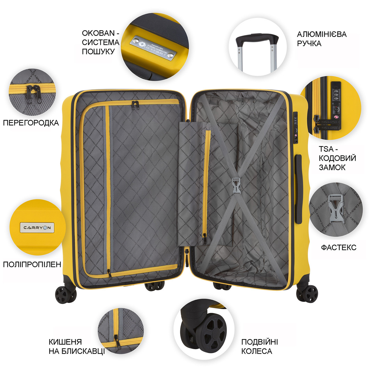 Чемодан CarryOn Porter (L) Yellow (502458) - фото 3 - id-p108932344