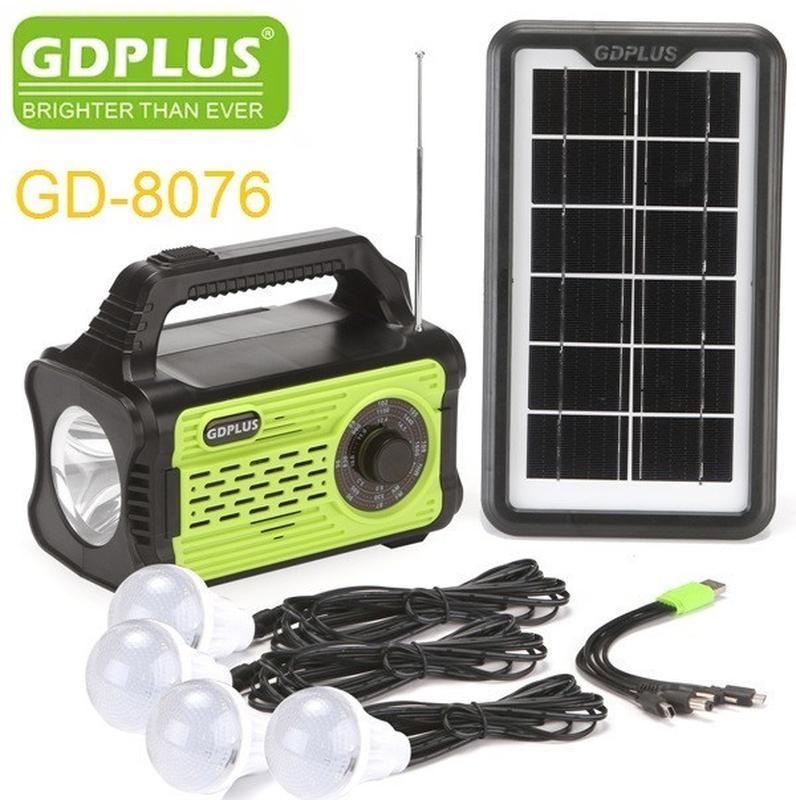 Портативная солнечная автономная система Solar GDPlus GD-8076 + FM радио + Bluetooth - фото 2 - id-p108933437