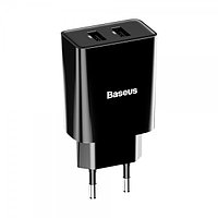 Зарядка 2x USB 10.5Вт 2.1А черная Baseus CCFS-R01