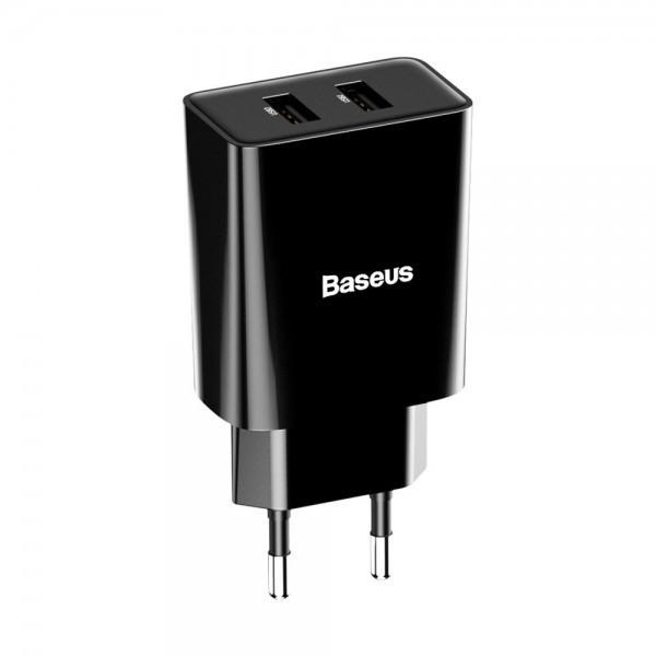 Зарядка 2x USB 10.5Вт 2.1А черная Baseus CCFS-R01 - фото 1 - id-p108933500