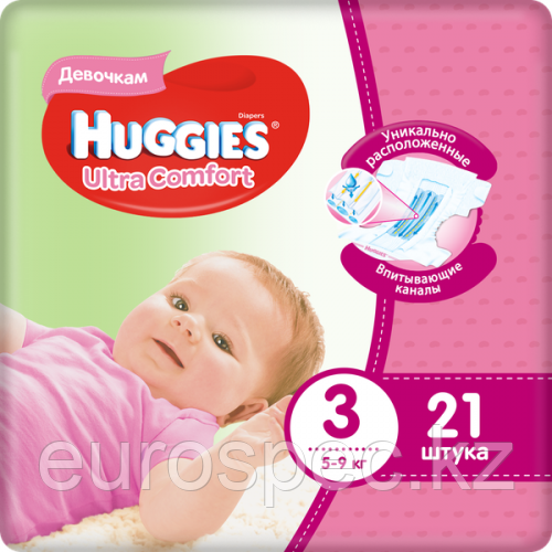 Huggies Ultra Comfort для девочек 3 5-9 (21 шт)
