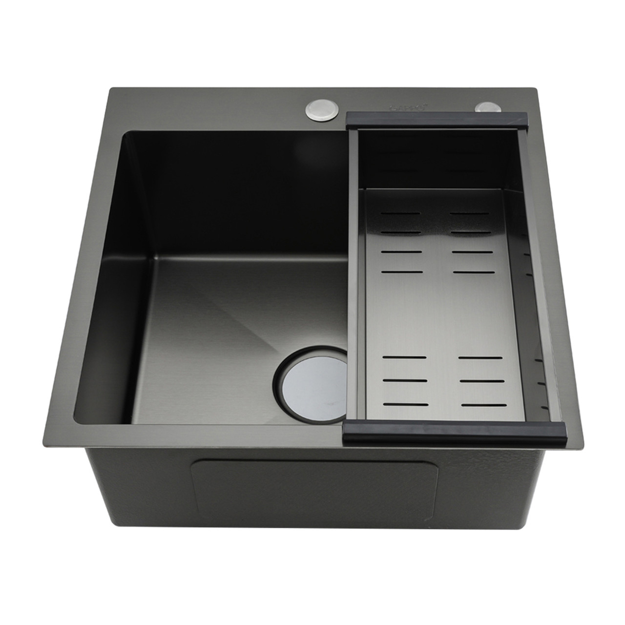 Кухонная мойка с коландером и сливной арматурой Gappo черный GS5050-6 ...