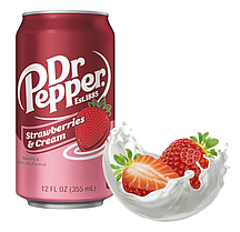 Dr.Pepper Strawberries & Cream 355ml США (12шт-упак)