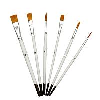 Набор кистей Artist Brush 6 шт бел+крас, черн+крас, корич, коричн плоская Ассорти