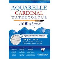 Альбом для акварели 10л., А5, на склейке Clairefontaine"Cardinal",300г/м2,торшон,холод.пресс.,хлоп
