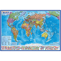 Карта "Мир" политическая Globen, 1:32млн., 1010*700мм, интерактивная, с ламинацией, европодвес
