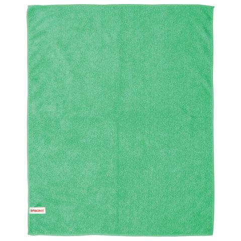 Тряпка для мытья пола из микрофибры, СУПЕР ПЛОТНАЯ, 50х60 см, зеленая, LAIMA