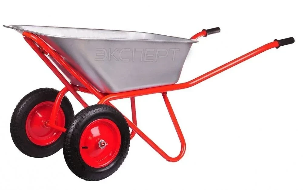 Тачка садово-строительная двухколесная усиленная красная ЭКСПЕРТ ...