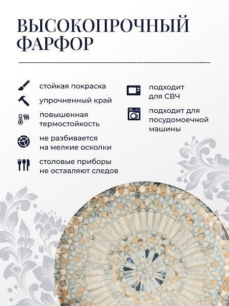 Тарелка плоская Bonna LUCA MOSAIC S-MT-LUCMZ GRM21DZ 21 см, фото 1