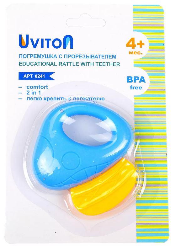 Погремушка с прорезывателем Овощи Uviton (1 шт), пластик и силикон BPA-free, фото 1