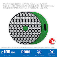 Алмазный гибкий шлифовальный круг ЗУБР 100мм №800 (Черепашка) для сухого шлифования