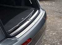 Накладки на задний бампер (лист шлифованный логотип audi) ТСС для Audi Q7 2015-