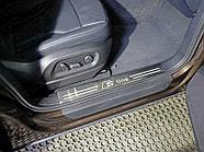 Накладки на пластиковые пороги (лист шлифованный надпись S Line) ТСС для Audi Q5 2008-2016