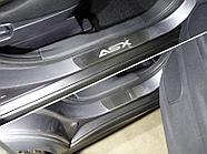 Накладки на пороги (лист шлифованный надпись ASX) 4шт ТСС для Mitsubishi ASX 2017-2020