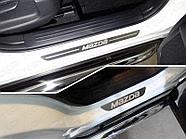 Накладки на пороги (лист шлифованный надпись MAZDA) 4шт ТСС для Mazda CX-5 2017-