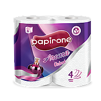 Туалетная бумага Papirone Velvet 4-х слойная 4 рулона белая Aroma