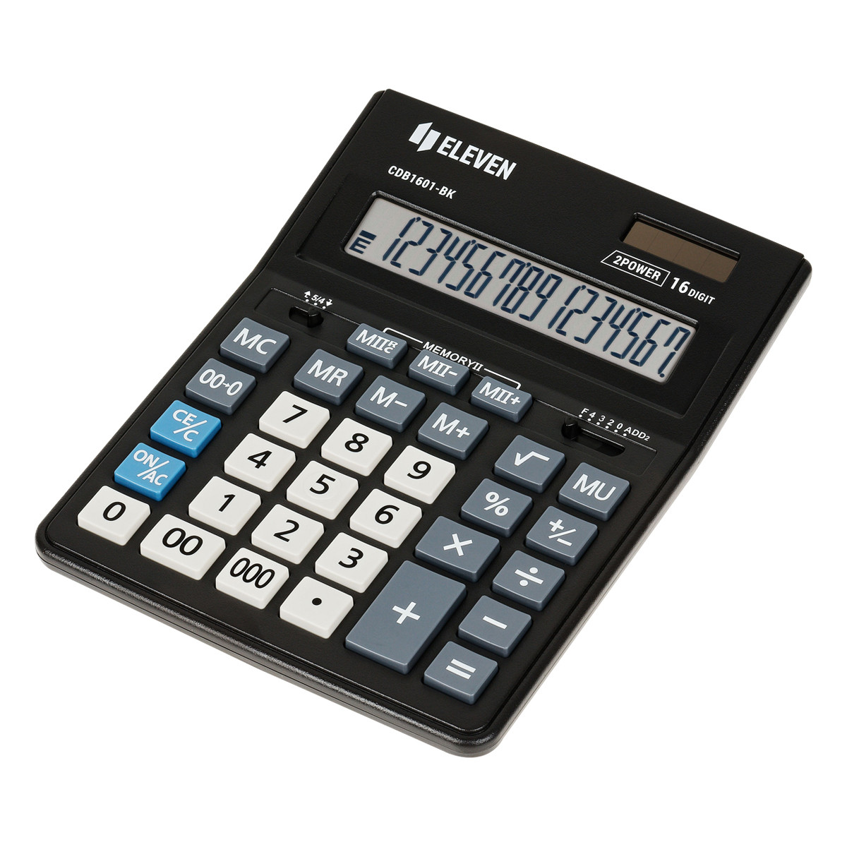 Калькулятор настольный Eleven Business Line CDB1601-BK, 16 разрядов, двойное питание, 155*205*35мм, черный, фото 1