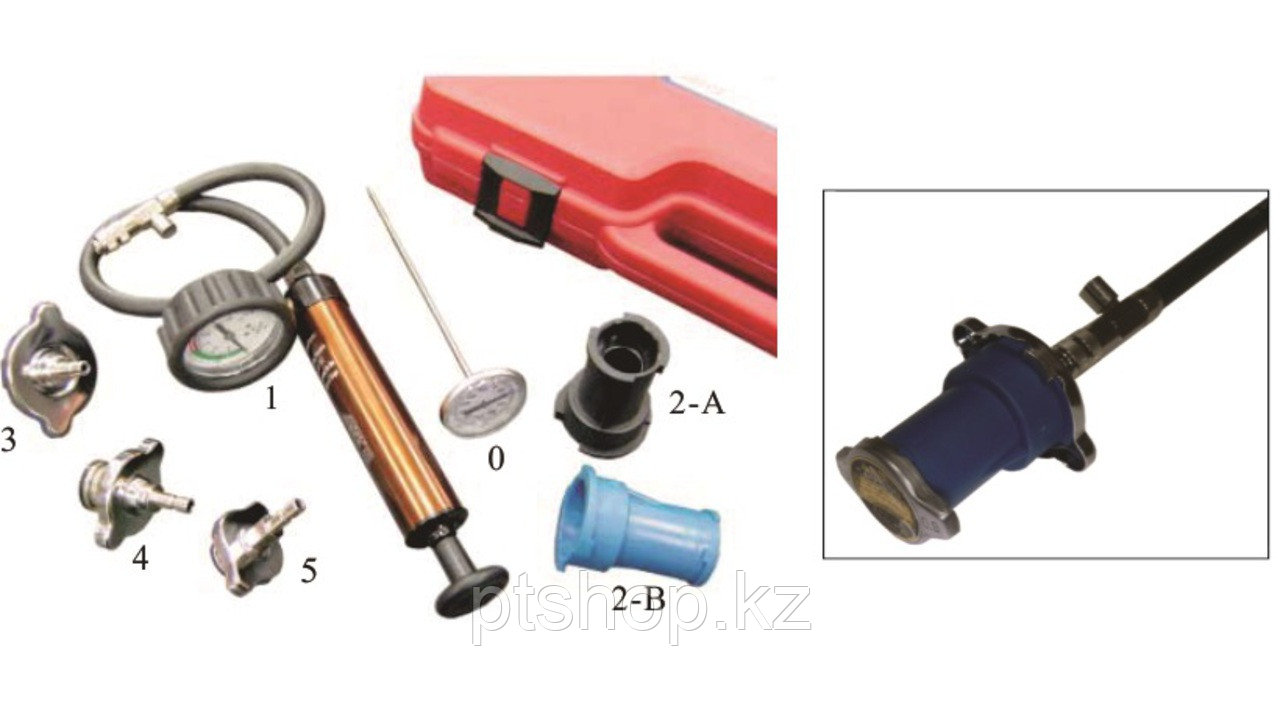 JTC Набор инструментов для тестирования герметичности системы охлаждения 7 предметов в кейсе - фото 4 - id-p108970376